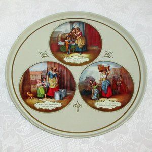 1960's Large Serving Tray Worcester Ware Cries of London Round 15" England Decor
